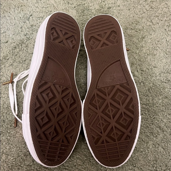 Converse All Star White Gold Leather Shoes Sz6.5 - Picture 5 of 7